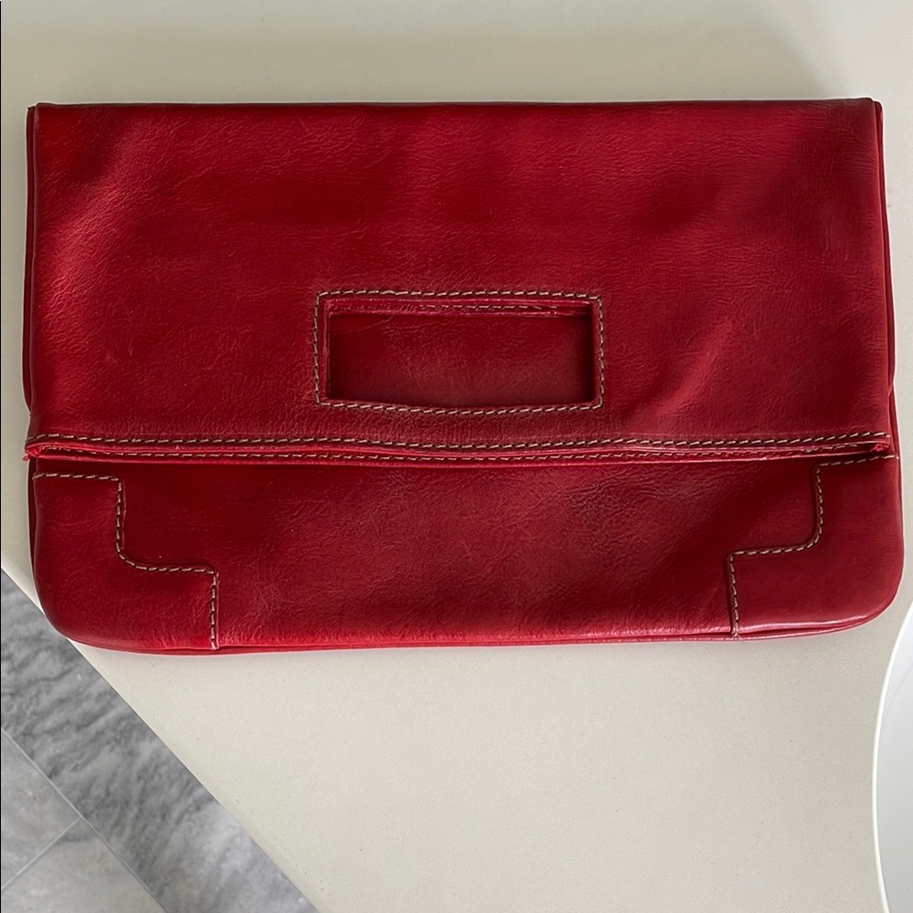 Elegant Red Leather Clutch